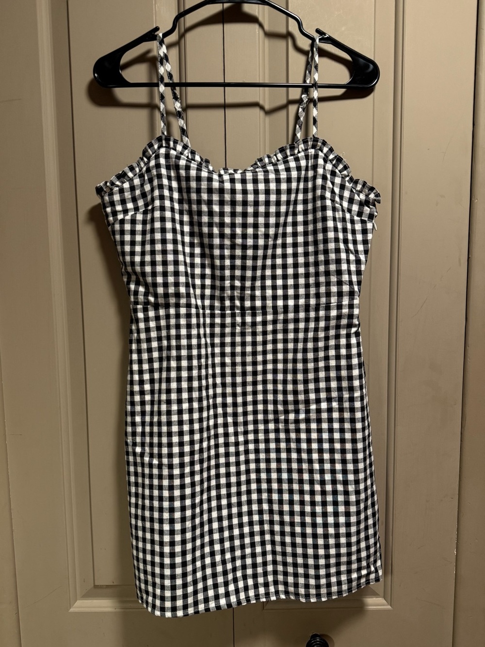 Cotton Candy Black and White Gingham Mini Dress